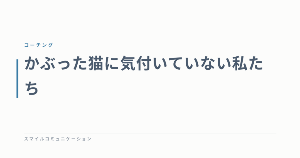 かぶった猫に気付いていない私たち